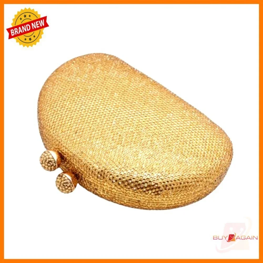 Sparkly Rhinestone Evening Clutch Shell Design Removable Strap Wedding Prom
